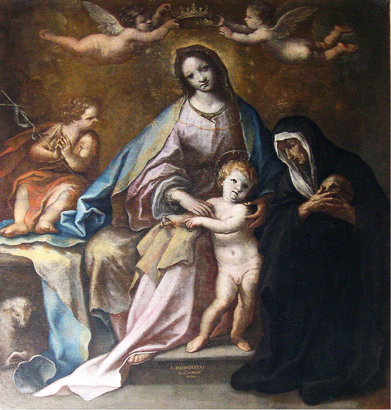 la madonna col bambino san giovannino e santa monica